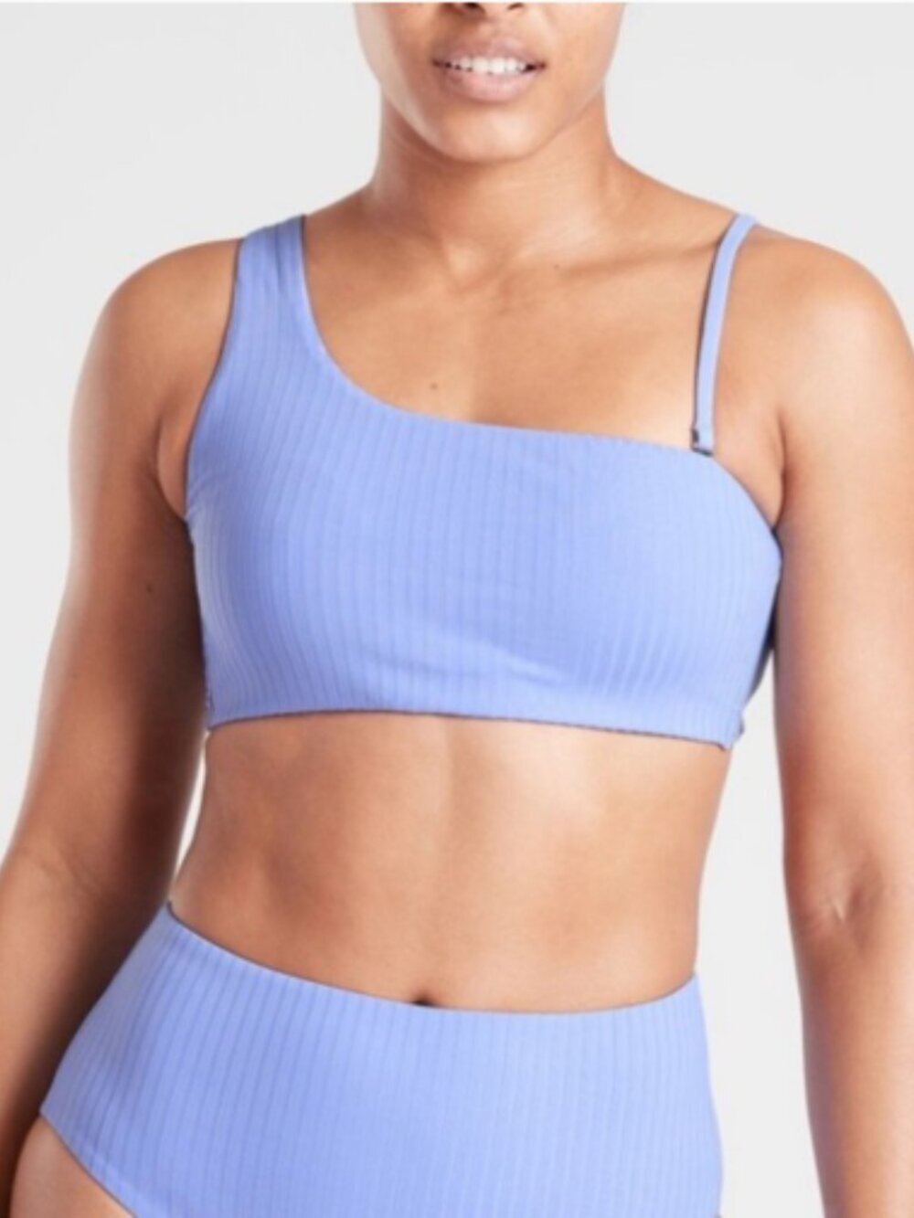 ATHLETA Rib Asym Bikini Top M